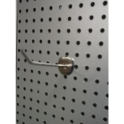Jednoduchý háček na děrovaný panel; 10cm