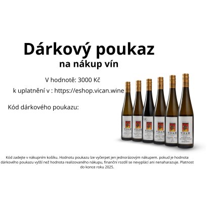 Dárkový poukaz na nákup vína