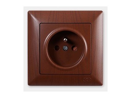 VISAGE AMAZON Zásuvka 2P s detskou ochranou orech