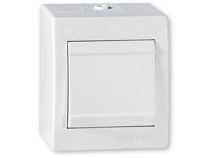 Spínač č. 1 na povrch Power Line biela IP44