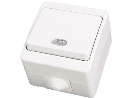 VISAGE WAT Spínač č. 1 s podsvietením biela IP54