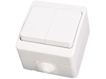 VISAGE WAT Dvojitý striedavý prepínač 5B  šedá IP54