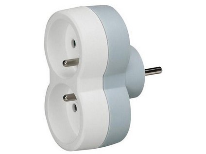 Adaptér čelný 2x 2P+T 16A biela 50638