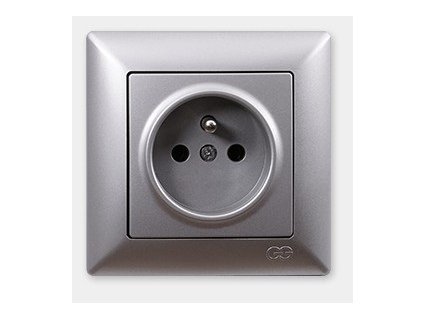 VISAGE AMBIENCE zásuvka 2P strieborná