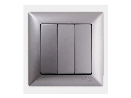 VISAGE AMBIENCE Trojpólový spínač strieborný