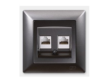 VISAGE AMBIENCE 2x dátová zásuvka CAT5e dymová