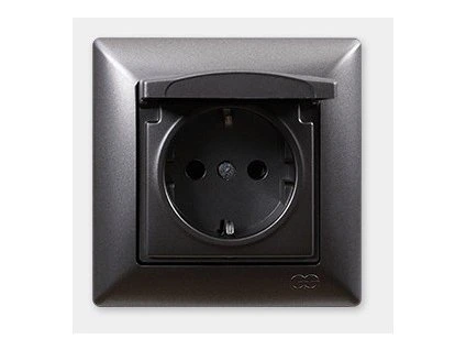 VISAGE AMBIENCE zásuvka 2P s krytom dymová