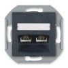 Komunikačná zásuvka 2 moduly 2xRJ45 Kat 6, grafit 6015.2