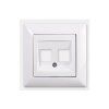 VISAGE SIMPLE Dvojitá dátová zásuvka bez RJ45 biela