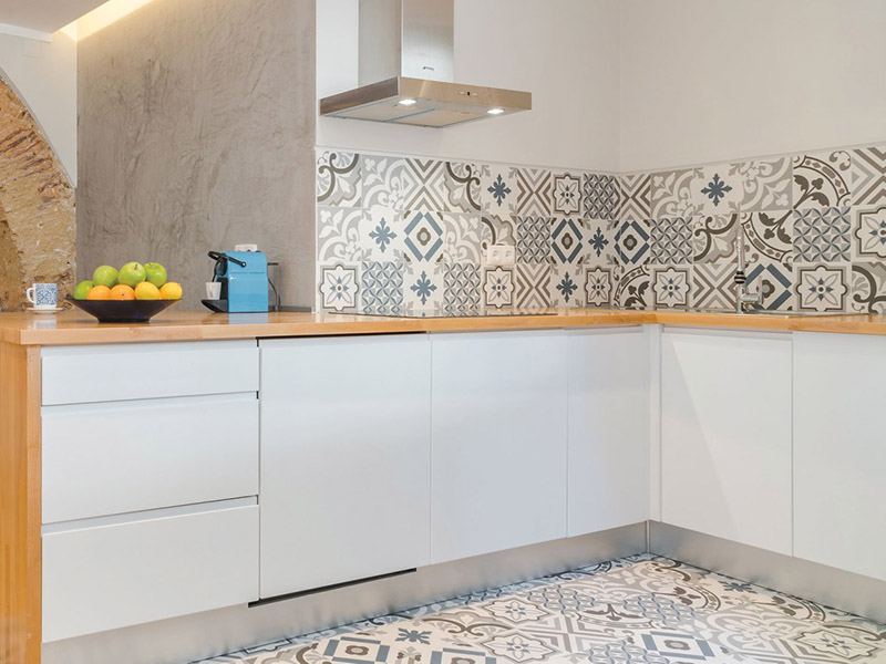 Patchwork za kuchyňskou linkou