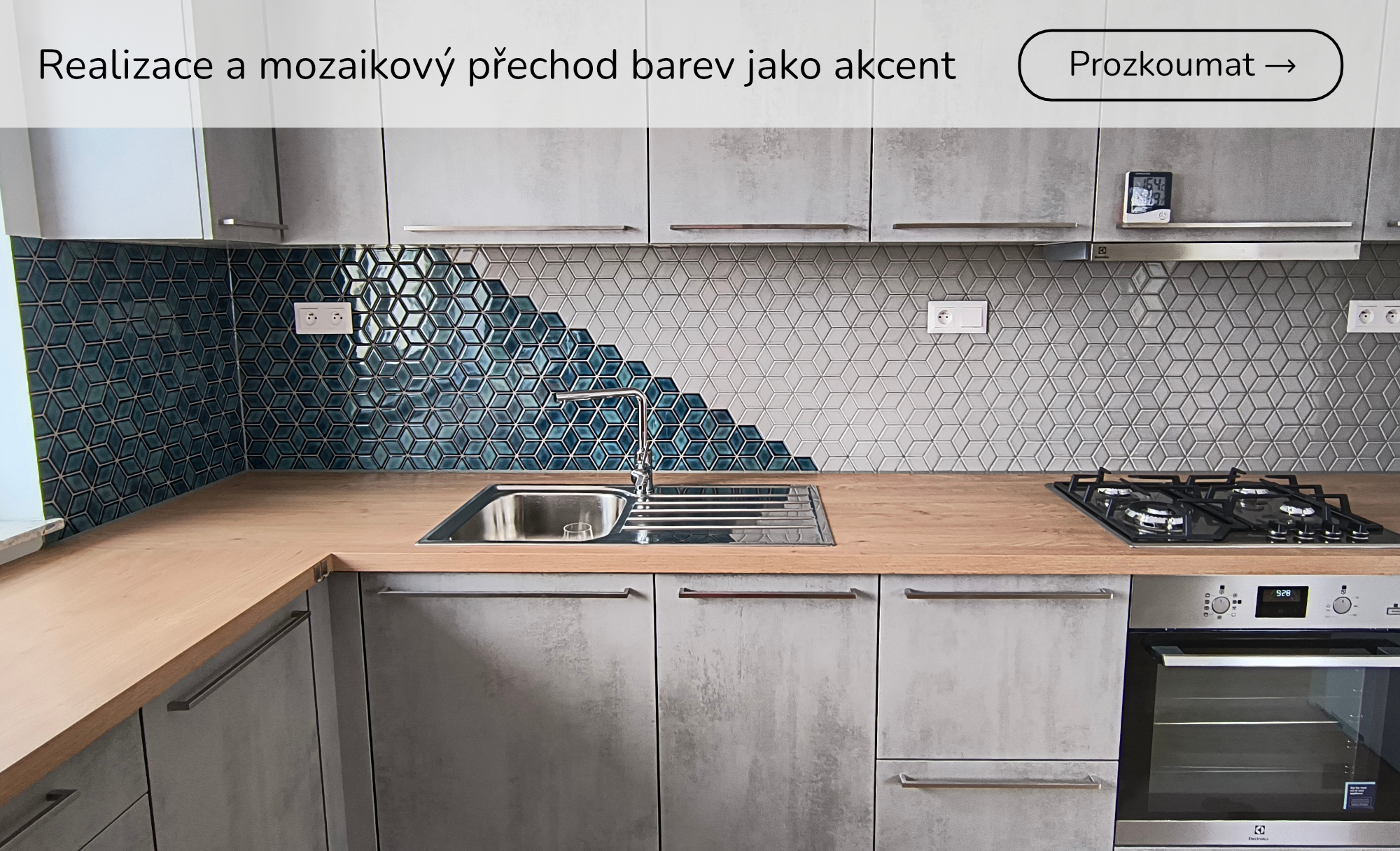 Mozaika za kuchynskou linkou - realizace, inspirace