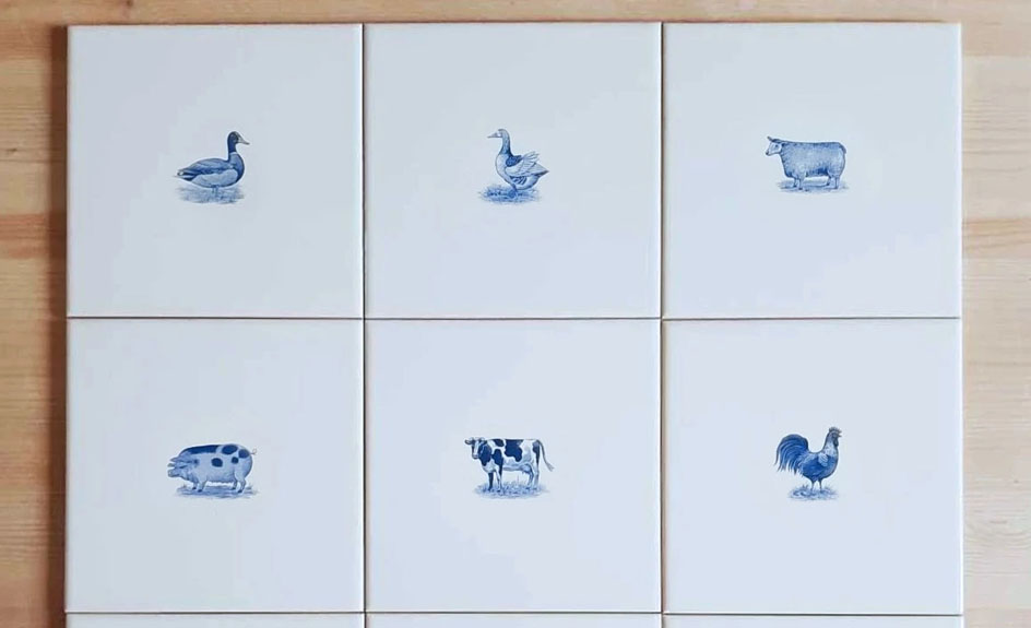 Ručně malované nebo sítotiskem zdobené obklady na zakázku