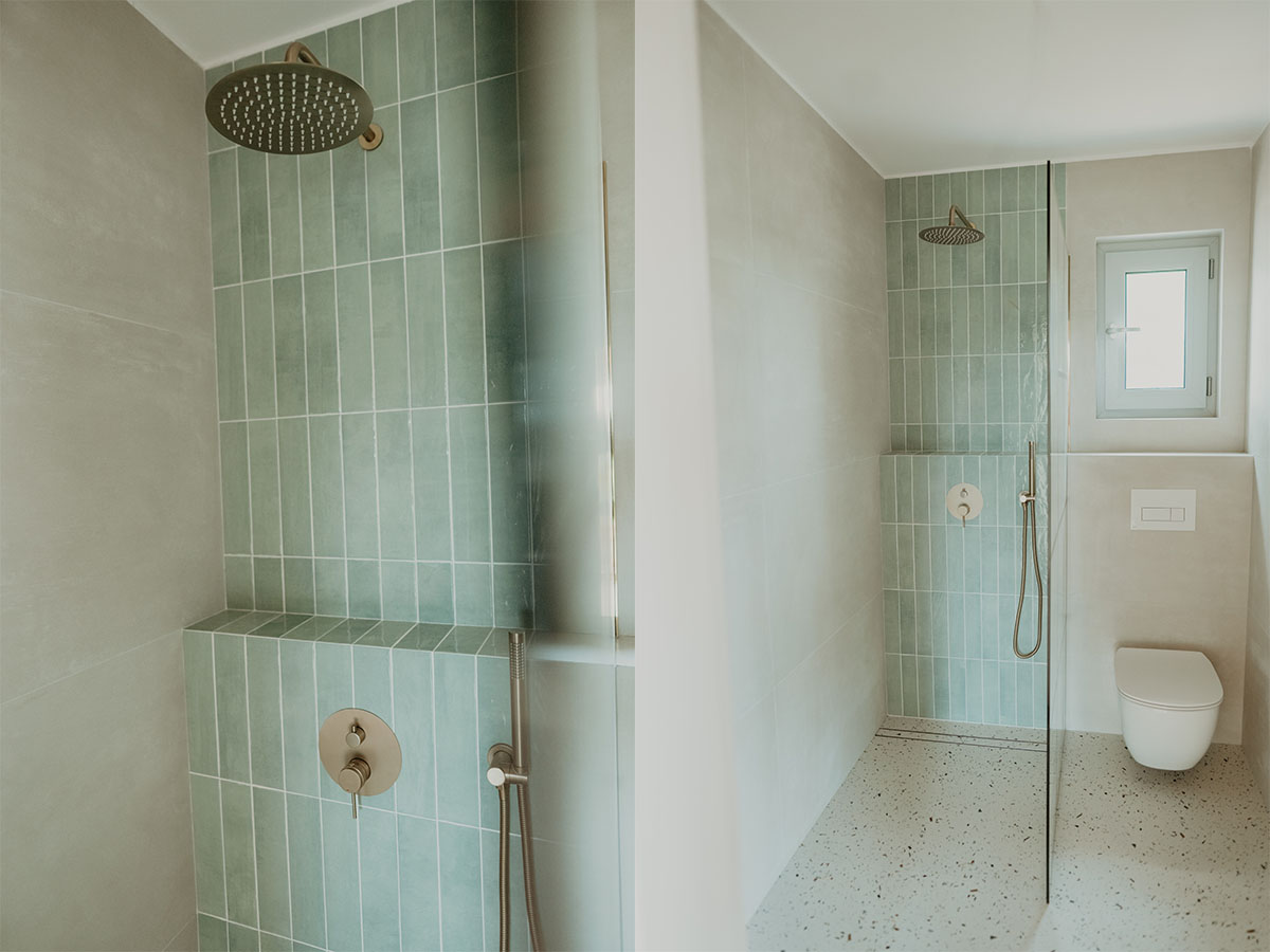 Terrazzo dlažba v koupelně