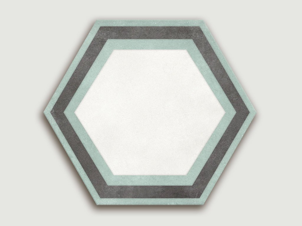 hexagon frame white dlazba kremova sestiuhelnikova matna 01