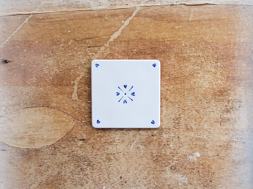 da vinci modry ctyrlistek rucne malovane obklady 02