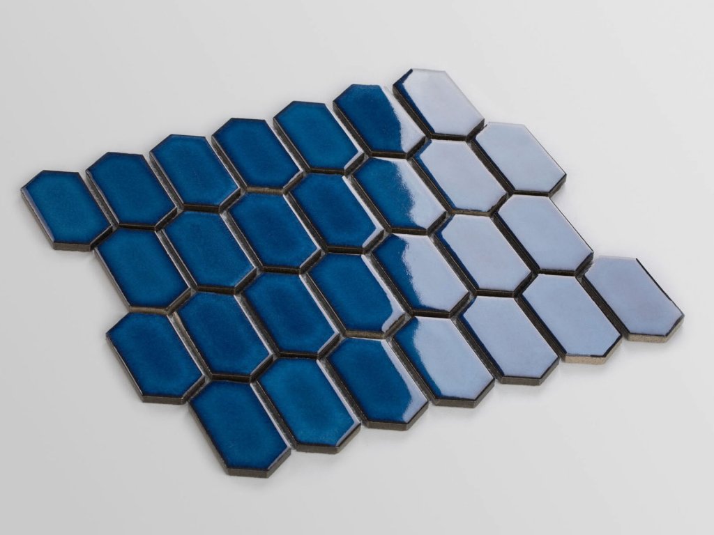 mozaika hexagon podlouhly sestiuhelnik modra lesk 01
