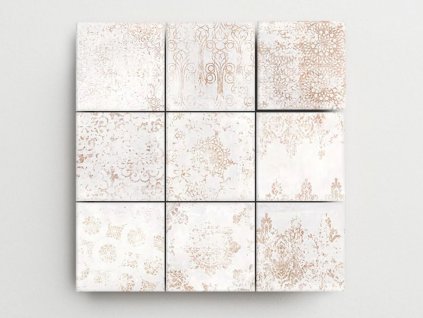 chateau antique dlazba obklady dekor rustikalni cotto terakota imitace white gloss
