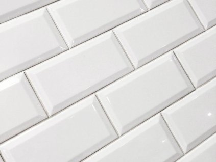 monocolor obklady jednobarevne 10x20 prolamovane skosene bezova bianco brillo bisel 10