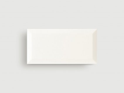 monocolor obklady jednobarevne 10x20 prolamovane skosene bezova bianco brillo bisel 1