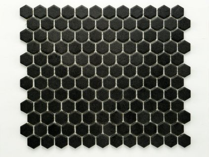 hexagon mozaika keramicka interier exterier steny koupelny kuchyne cerna mat anti slip 01
