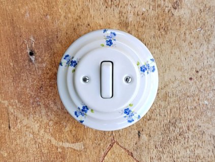 pomnenka f vypinac 6 retro porcelanovy malovany sitotisk