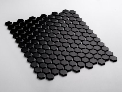 hexagon maly mozaika cerna matna 15