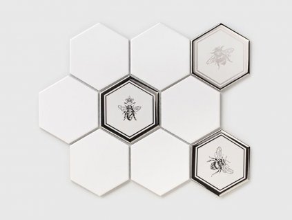mozaika vcely stribrna hexagon sestiuhelnik podlahy steny koupelny kuchyne 03