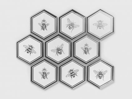 mozaika vcely stribrna hexagon sestiuhelnik podlahy steny koupelny kuchyne 05