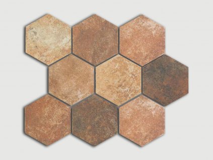 monopole pompeia marron dlazba hexagon vzorovana vintage