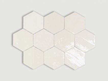 zellige hexa wow obklady sestiuhelniky jednobarevne patina white 02