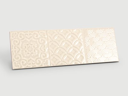 monopole esencia relieve crema brillo obdelnikove 10x30 obklady lesk jednobarevne relief 01