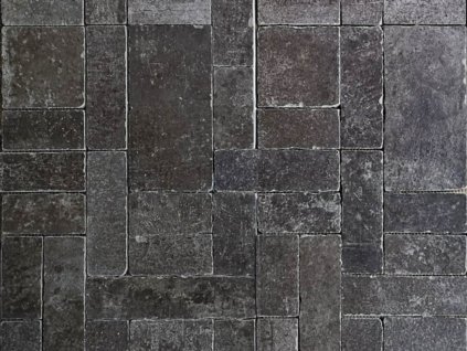 mozaika kamenna nepravidelna cerna seda tmava matna