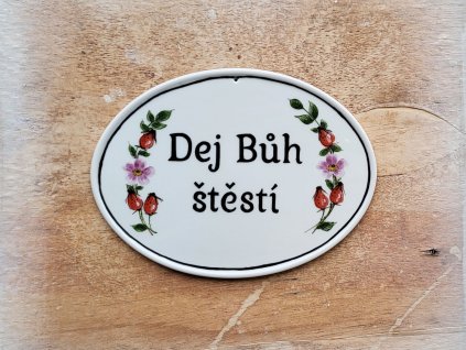 keramicky dverni stitek dej buh stesti ruze sipkova da vinci 01