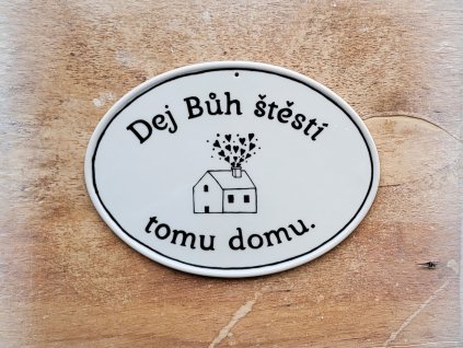 keramicky dverni stitek dej buh stesti domecek srdicka da vinci 01