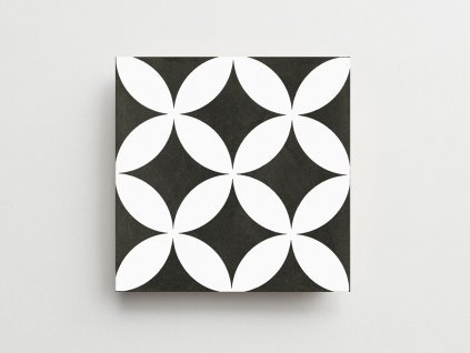 neocim plus fleur noir dlazba odolna retro cernobila dekor listky 20x20 03