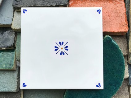 da vinci primus technical obklady selske rucne malovane modry vzor modry ctyrlistek 04