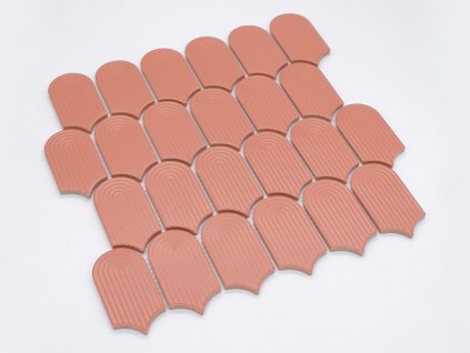 wave terracotta cervena cihlova oblouk mozaika obklady mat 02
