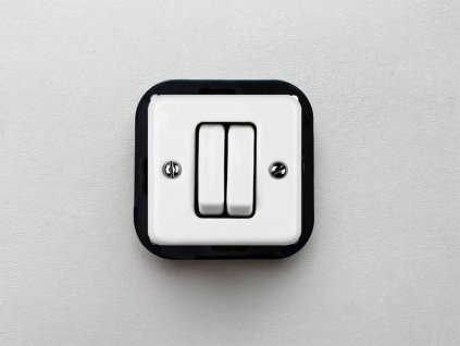 retro square ctvercovy porcelanovy vypinac dvojity schodistak 6+6 segment do ramecku