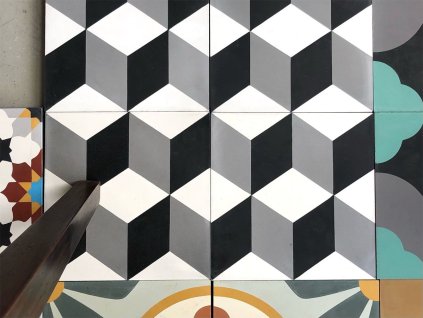 valet cementova dlazba 3D kostka historicka handmade 16