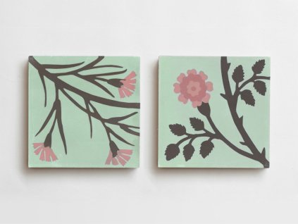 malena cementova dlazba 20x20 kvetinovy vzor ruzova svetle zelena 02