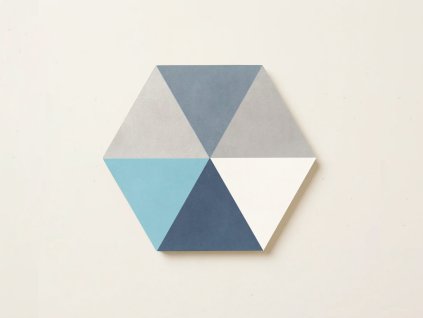 hexa triangle cementova hexagonalni dlazba trojuhelniky modra 2