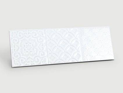 monopole esencia relieve blanco brillo obdelnikove 10x30 obklady lesk jednobarevne relief 05