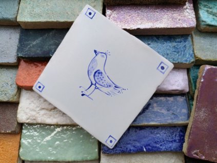 rucne malovane obklady modrotisk selske tradicni handmade ptacek