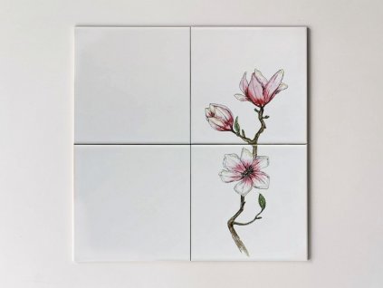 rucne malovane obklady selske kvetina magnolie