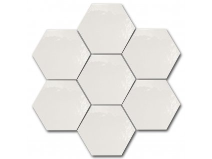 hexatile harmony bila dlazba obklady hexagony jednobarevne leskla brillo