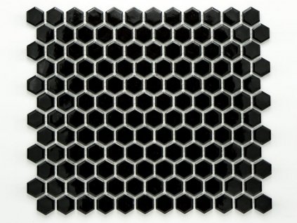 hexagon mozaika keramicka interier exterier steny koupelny kuchyne cerna lesk 02