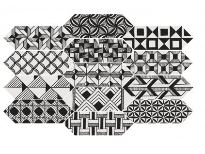 Obklad mrazuvzdorný matný mix dekorů Kite Patchwork 10x30