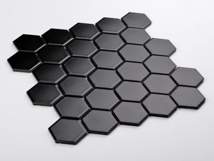 mozaika hexagon velky cerna matna 02