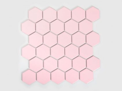 mozaika hexagon raw decor ruzova pink velky mat 01