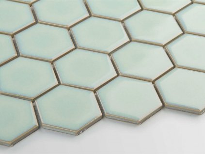 mozaika hexagon velky mechove zelena lesk steny